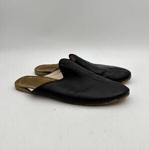 Sabah Baba Black Leather Mules Men's 46 US 12.5 Quiet Luxury Minimalist